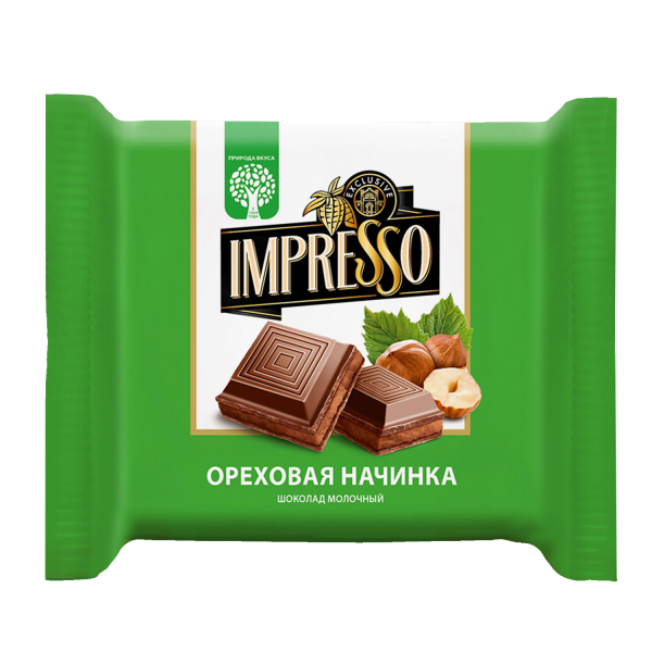 Шоколад Impresso молочный с ореховой начинкой